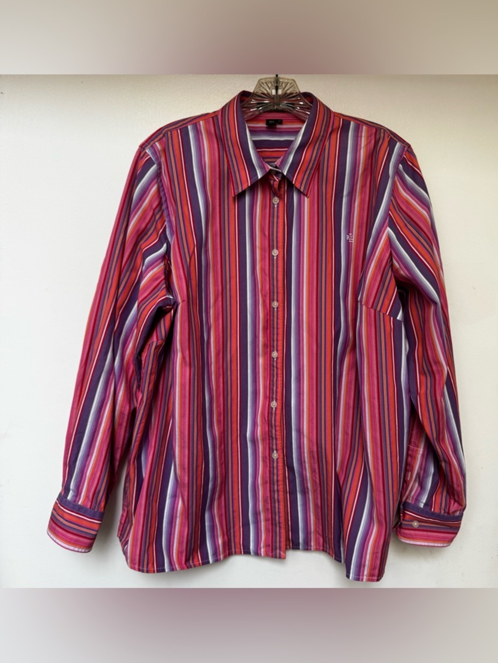 Lauren Ralph Lauren Women’s Multi-Stripe Button-Down Shirt - Red, Purple & Pink